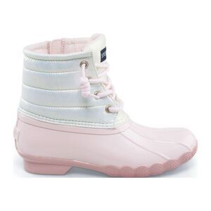 Sperry Girl's White Pink Saltwater Water-Resistant Duck Boots Size 4M